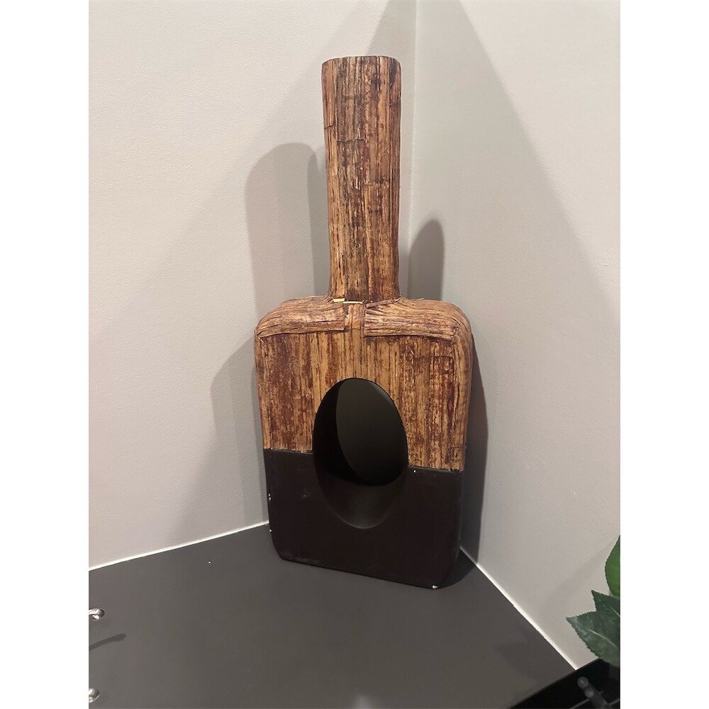 Rustic Bottle-Shaped Decorative Wine Holder Tabletop Organizer Brown Black